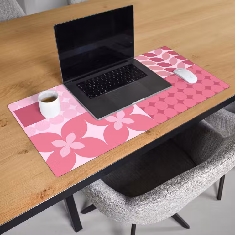 Schreibtischunterlage - Zusammenfassung – Geometrisch – Muster – Modern – Rosa - Abstract - Geometrisch - Patroon - Modern - Roze Muismat XXL klein