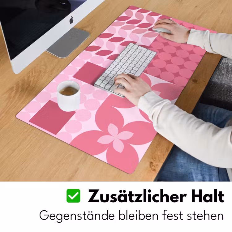 Schreibtischunterlage - Zusammenfassung – Geometrisch – Muster – Modern – Rosa - Abstract - Geometrisch - Patroon - Modern - Roze Muismat XXL klein
