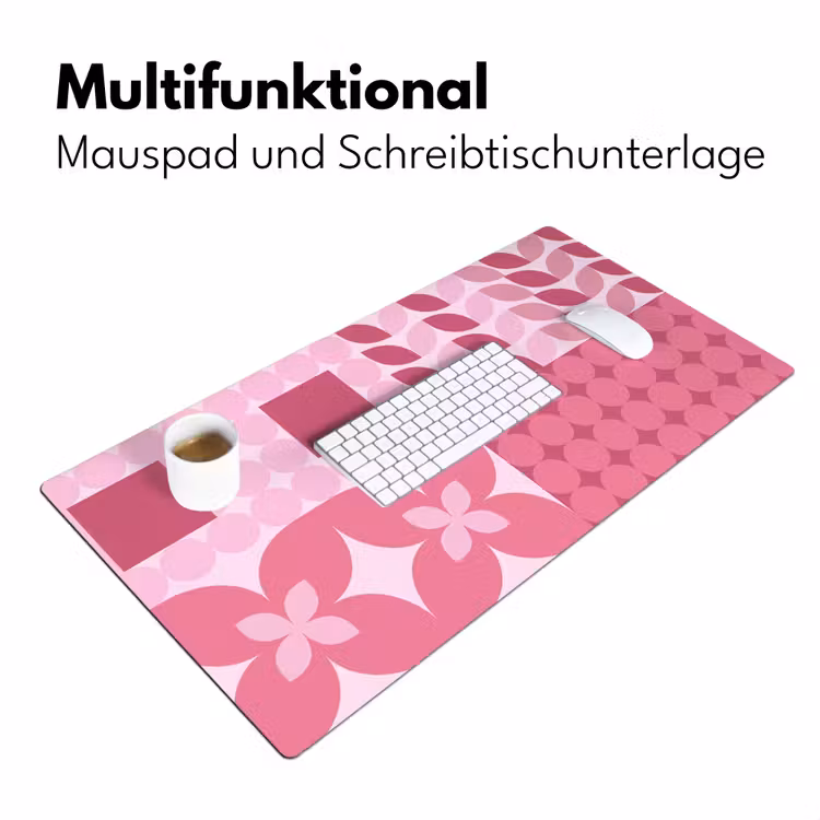 Schreibtischunterlage - Zusammenfassung – Geometrisch – Muster – Modern – Rosa - Abstract - Geometrisch - Patroon - Modern - Roze Muismat XXL klein