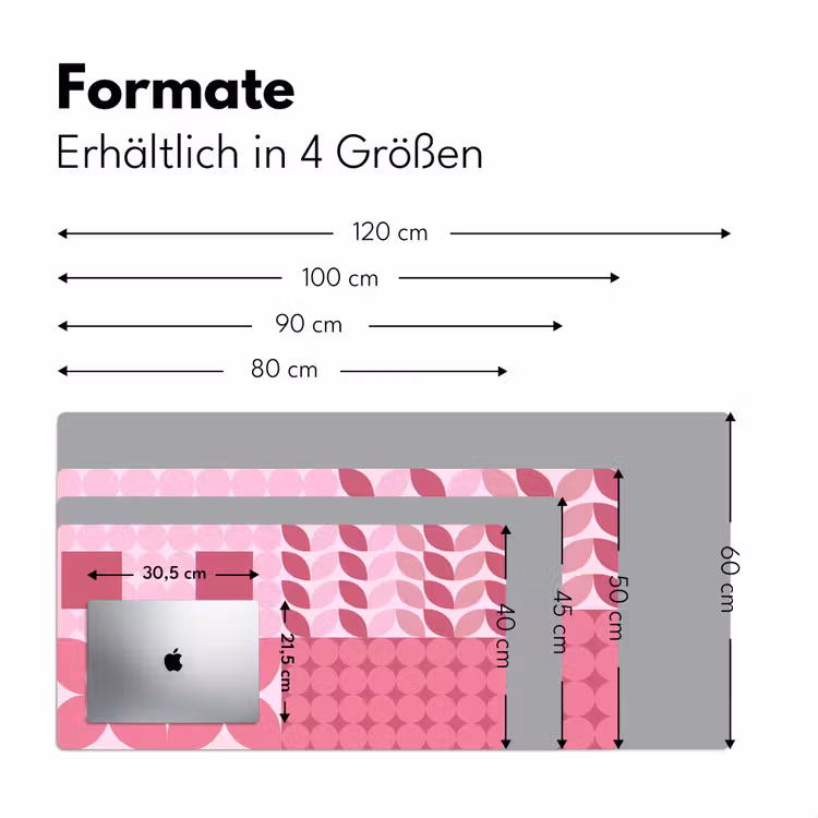 Schreibtischunterlage - Zusammenfassung – Geometrisch – Muster – Modern – Rosa - Abstract - Geometrisch - Patroon - Modern - Roze Muismat XXL klein