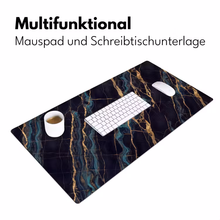 Abstract - Gouden lijnen - Kunst - Modern - Zwart Muismat XXL klein -ysfeer4_duits