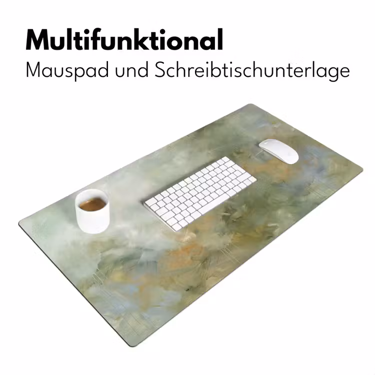 Abstract - Groen - Beige - Modern - Kunst Muismat XXL klein -ysfeer4_duits