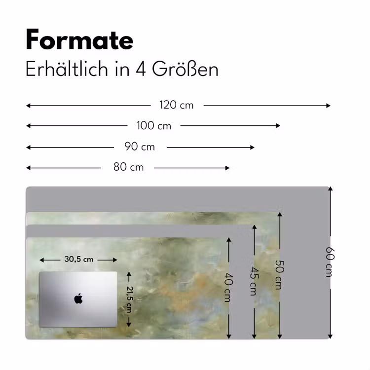 Abstract - Groen - Beige - Modern - Kunst Muismat XXL klein -ysfeer5_duits