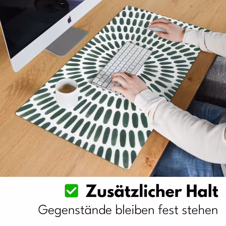 Abstract - Cirkel - Patroon - Modern - Groen Muismat XXL klein -ysfeer3_duits