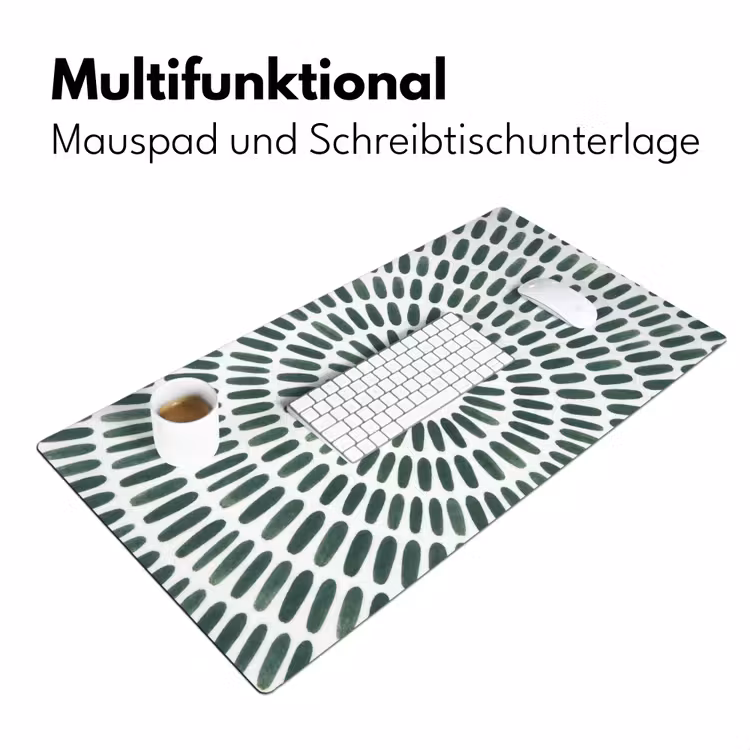 Abstract - Cirkel - Patroon - Modern - Groen Muismat XXL klein -ysfeer4_duits