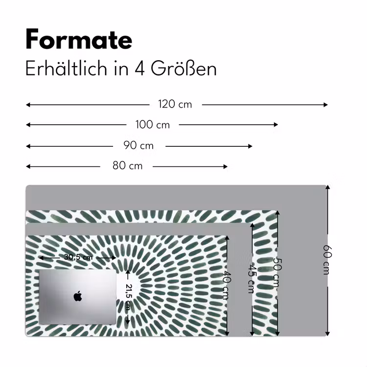 Abstract - Cirkel - Patroon - Modern - Groen Muismat XXL klein -ysfeer5_duits
