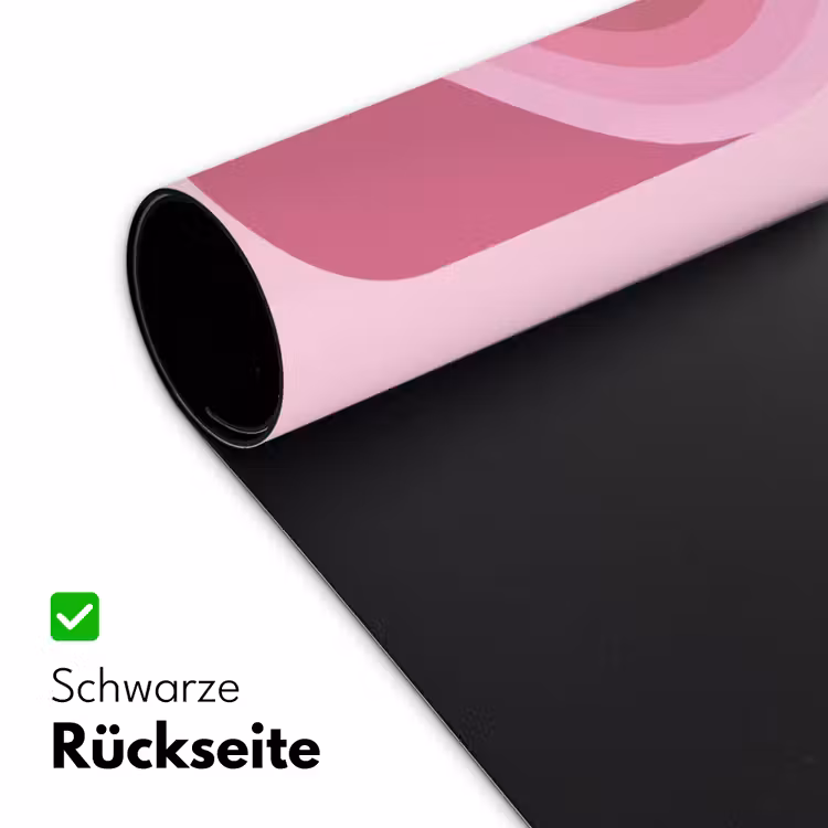 Schreibtischunterlage - Zusammenfassung – Kreise – Streifen – Modern – Rosa - Abstract - Cirkels - Strepen - Modern - Roze Muismat XXL klein