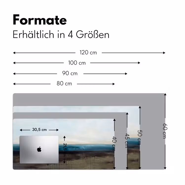 Abstract - Landschap - Horizon - Blauw - Modern Muismat XXL klein -ysfeer5_duits