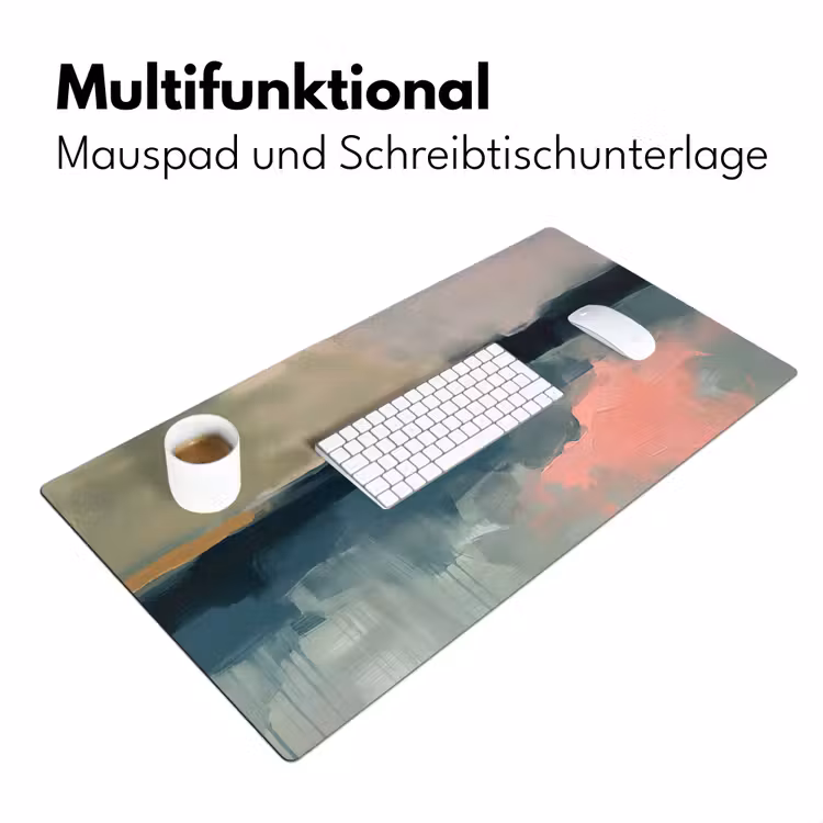Abstract - Landschap - Kunst - Modern - Groen - Blauw Muismat XXL klein -ysfeer4_duits