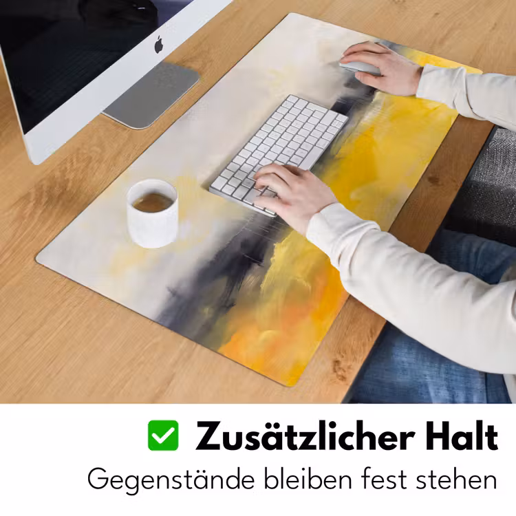 Abstract - Landschap - Modern - Geel Muismat XXL klein -ysfeer3_duits