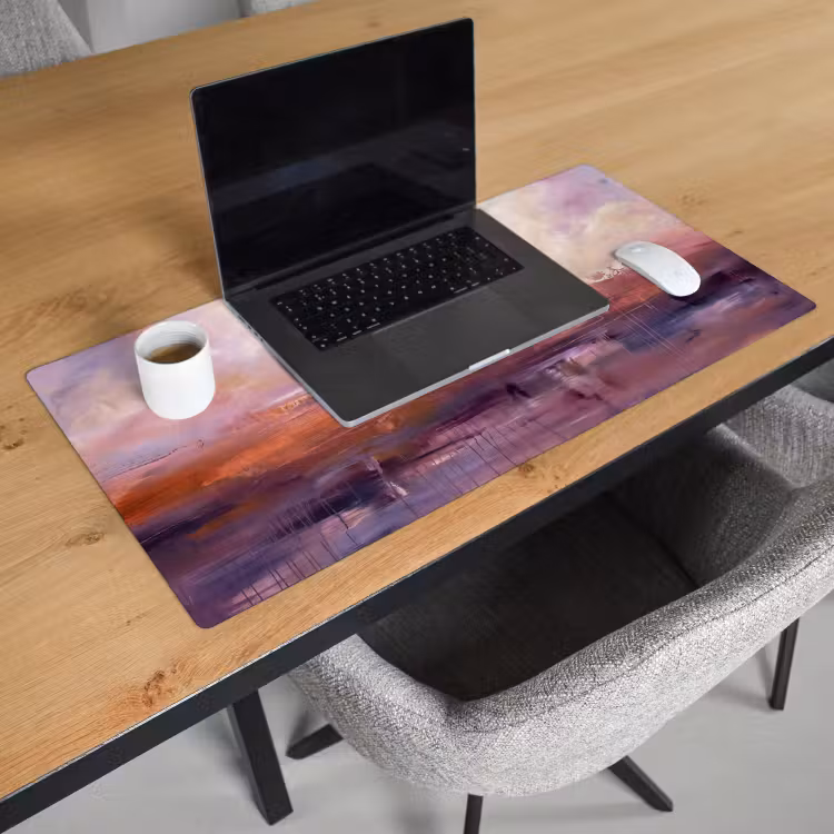 Abstract - Landschap - Modern - Paars - Oranje Muismat XXL klein -sfeer1