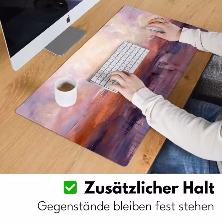 Abstract - Landschap - Modern - Paars - Oranje Muismat XXL klein -ysfeer3_duits