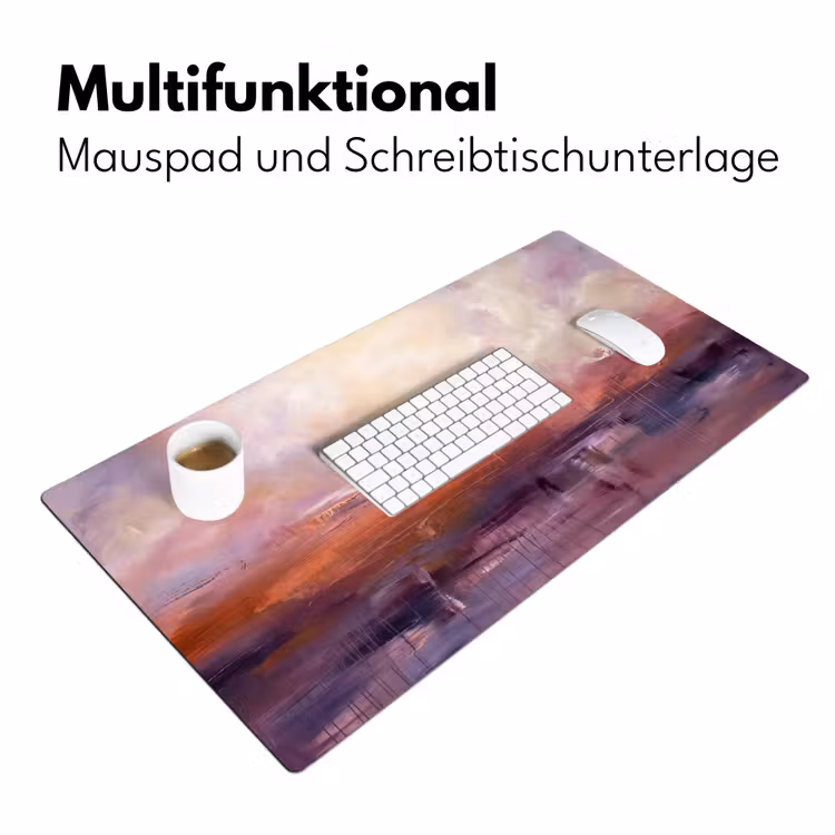 Abstract - Landschap - Modern - Paars - Oranje Muismat XXL klein -ysfeer4_duits