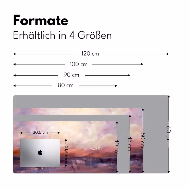 Abstract - Landschap - Modern - Paars - Oranje Muismat XXL klein -ysfeer5_duits