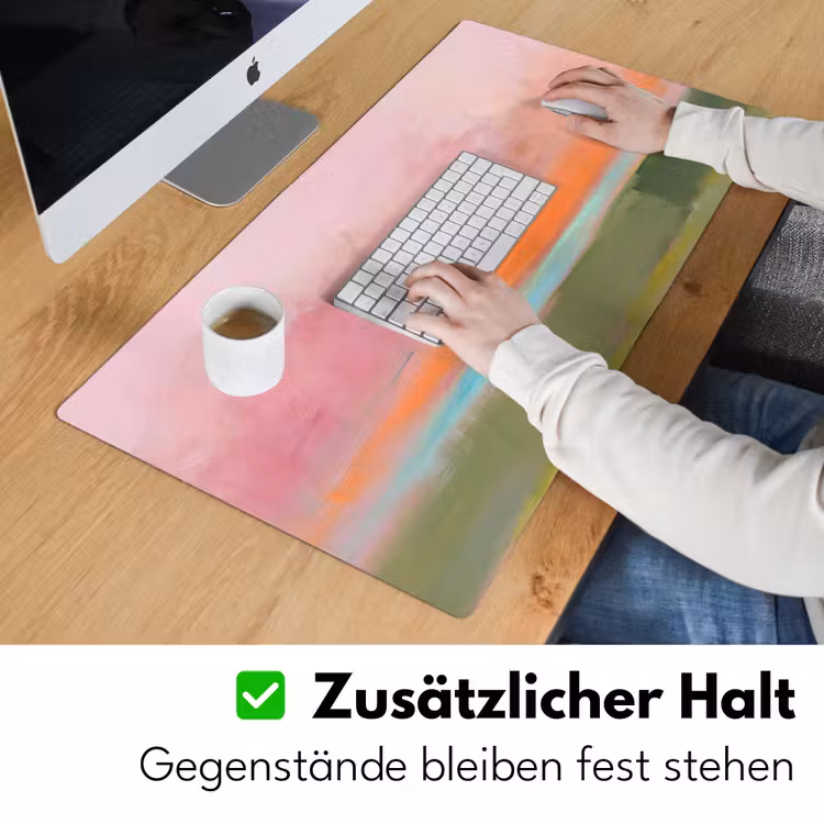 Abstract - Landschap - Modern - Roze - Oranje Muismat XXL klein -ysfeer3_duits