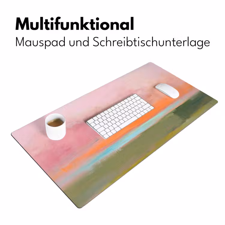 Abstract - Landschap - Modern - Roze - Oranje Muismat XXL klein -ysfeer4_duits