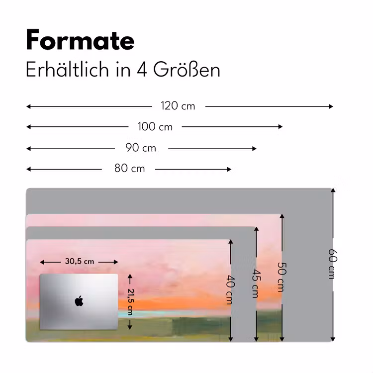 Abstract - Landschap - Modern - Roze - Oranje Muismat XXL klein -ysfeer5_duits