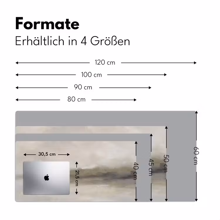 Abstract - Landschap - Nevel - Modern - Grijs Muismat XXL klein -ysfeer5_duits