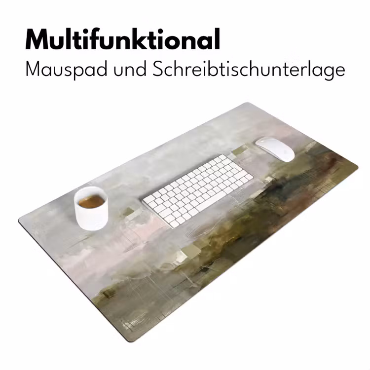 Abstract - Gelaagd - Kunst - Modern - Grijs-Groen Muismat XXL klein -ysfeer4_duits