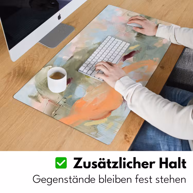 Abstract - Borstelstreken - Kunst - Modern - Pastel Muismat XXL klein -ysfeer3_duits