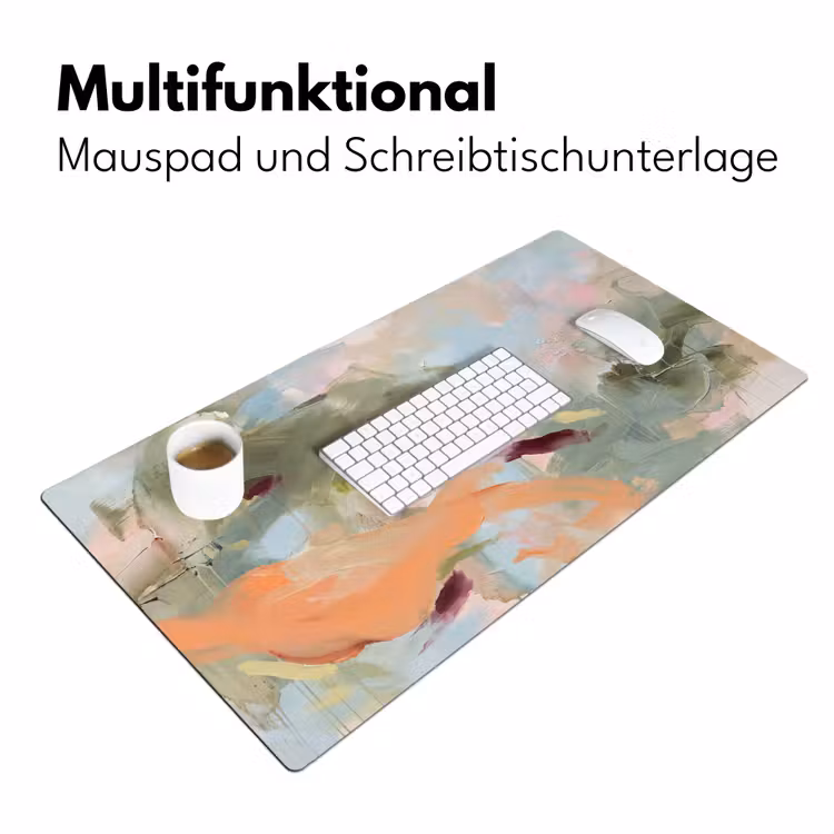 Abstract - Borstelstreken - Kunst - Modern - Pastel Muismat XXL klein -ysfeer4_duits
