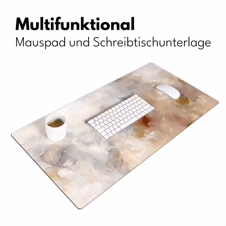 Abstract - Borstelstreken - Modern - Beige - Kunst Muismat XXL klein -ysfeer4_duits