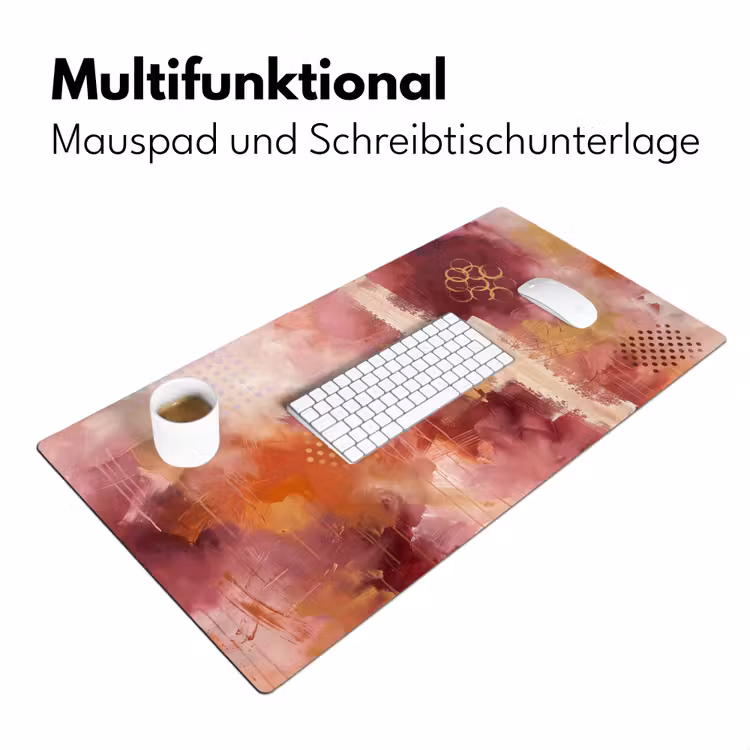 Abstract - Rood - Goud - Modern - Kunst Muismat XXL klein -ysfeer4_duits