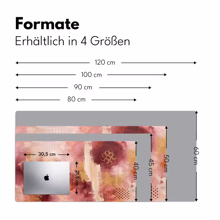 Abstract - Rood - Goud - Modern - Kunst Muismat XXL klein -ysfeer5_duits