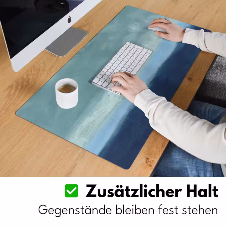Abstract - Lagen - Rust - Modern - Blauw Muismat XXL klein -ysfeer3_duits