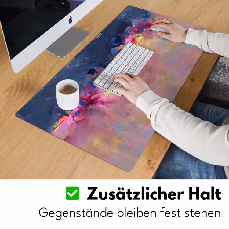 Abstract - Textuur - Kleuren - Modern - Roze Muismat XXL klein -ysfeer3_duits