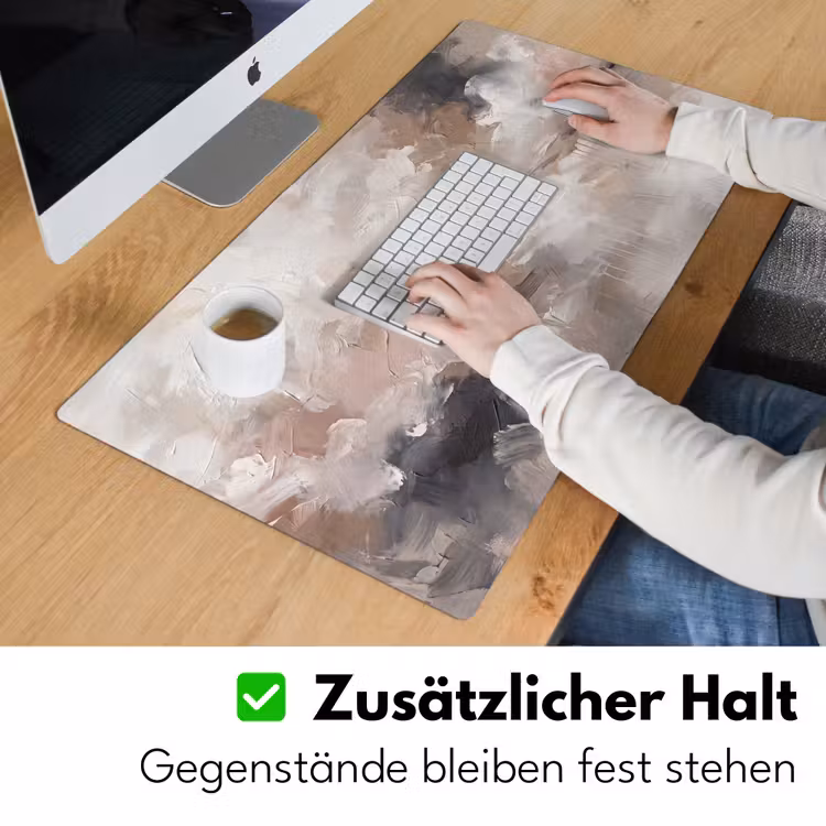 Abstract - Textuur - Kunst - Modern - Beige Muismat XXL klein -ysfeer3_duits