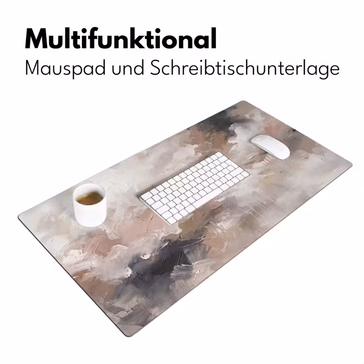 Abstract - Textuur - Kunst - Modern - Beige Muismat XXL klein -ysfeer4_duits