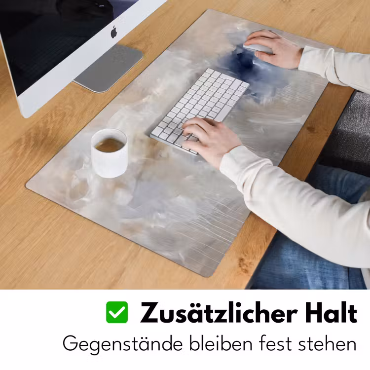 Abstract - Wolken - Sfeer - Modern - Beige Muismat XXL klein -ysfeer3_duits