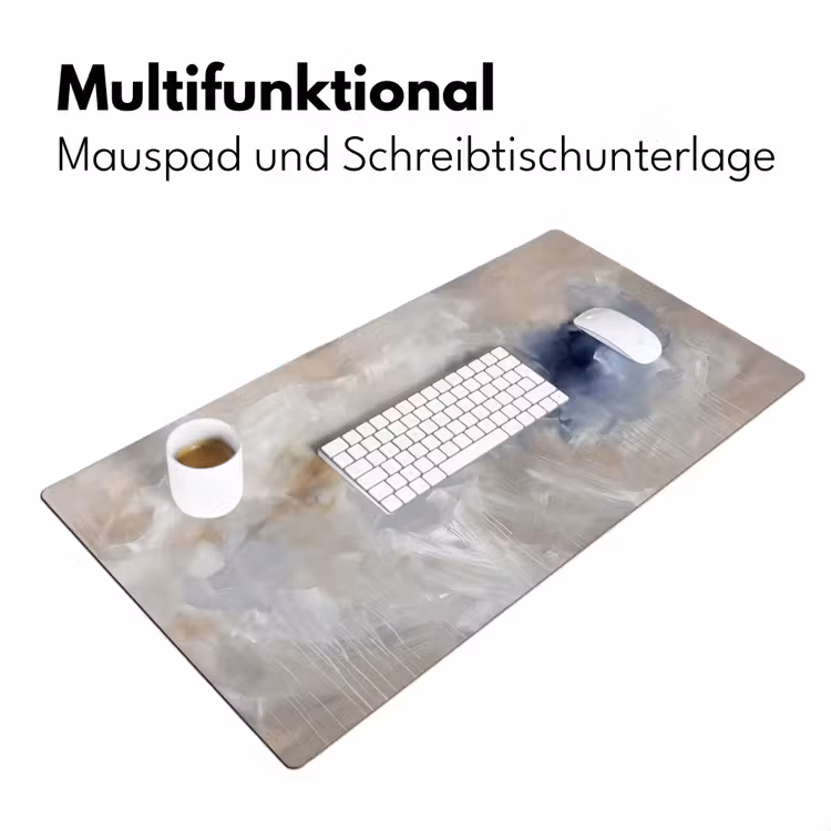 Abstract - Wolken - Sfeer - Modern - Beige Muismat XXL klein -ysfeer4_duits
