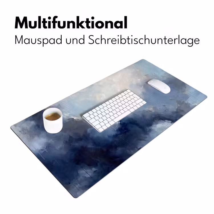 Abstract - Wolken - Modern - Blauw - Kunst Muismat XXL klein -ysfeer4_duits