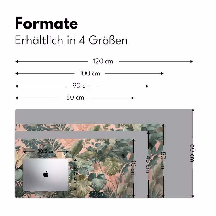 Compositie van bladeren - Groen - Roze Muismat XXL klein -ysfeer5_duits