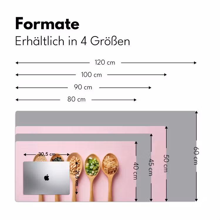 Ingrediënten - Lepels - Hout - Roze Muismat XXL klein -ysfeer5_duits