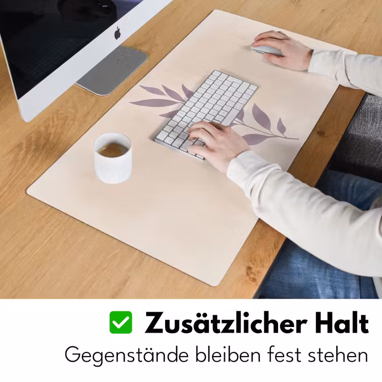 Tak - Bladeren - Minimalistisch - Beige Muismat XXL klein -ysfeer3_duits