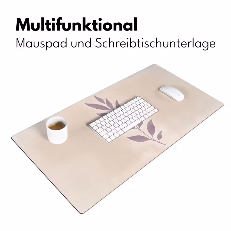 Tak - Bladeren - Minimalistisch - Beige Muismat XXL klein -ysfeer4_duits