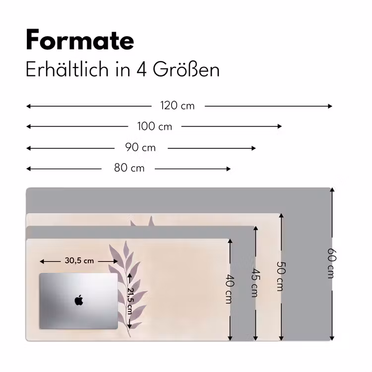 Tak - Bladeren - Minimalistisch - Beige Muismat XXL klein -ysfeer5_duits