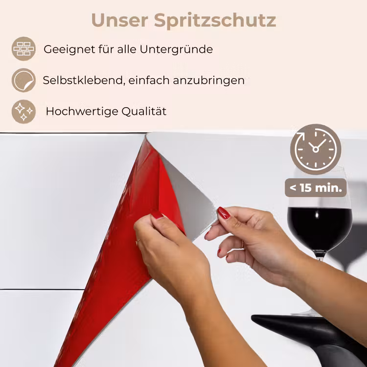 Hak - Wijn - Minimalistisch - Zwart keuken achterwand spatscherm klein -spatscherm_DE
