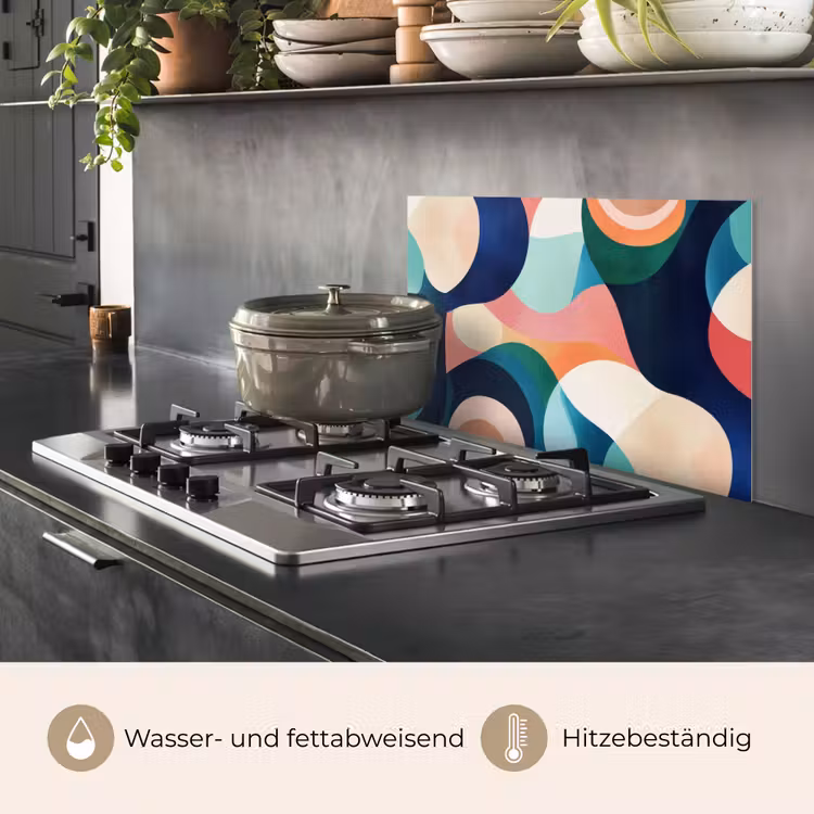 Abstract - Blauw - Roze keuken achterwand spatscherm klein -usp_DE