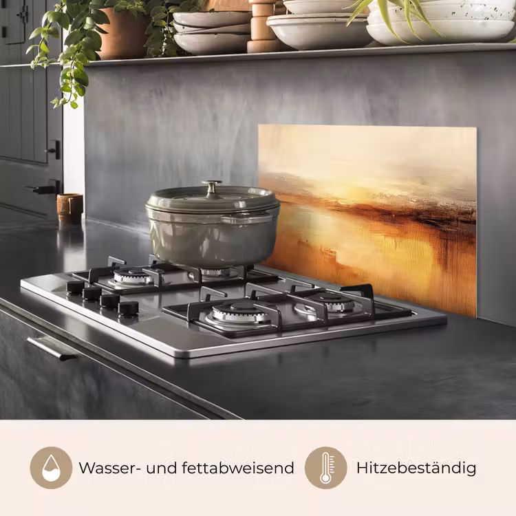 Abstract - Bruin - Modern - Herfst kleuren keuken achterwand spatscherm klein -usp_DE