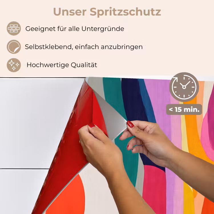 Abstract - Kleurrijk - Golven - Lijnen keuken achterwand spatscherm klein -spatscherm_DE