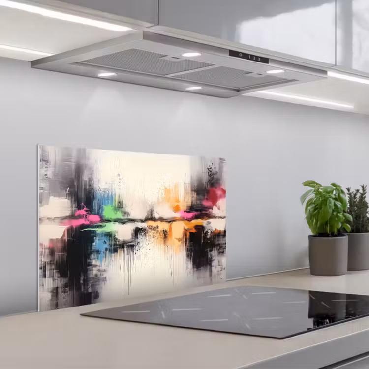 Abstract - Kleurexplosie - Landschap keuken achterwand spatscherm klein -3d_schuin
