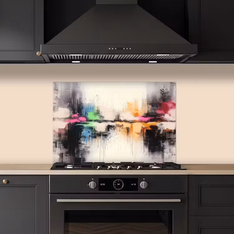 Abstract - Kleurexplosie - Landschap keuken achterwand spatscherm klein -sfeer1