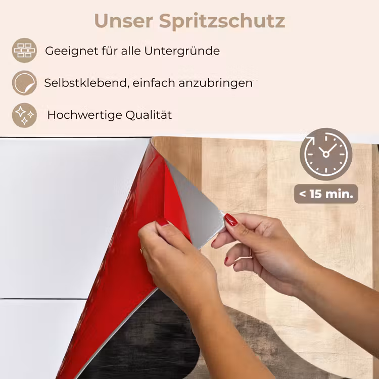 Abstract - Vlakken - Zwart - Rond keuken achterwand spatscherm klein -spatscherm_DE