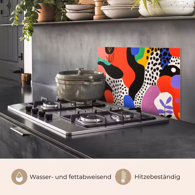 Abstract - Vormen - Kleuren - Stippen keuken achterwand spatscherm klein -usp_DE