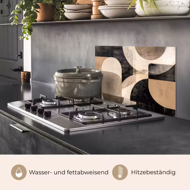 Abstract - Vormen - Modern - Beige keuken achterwand spatscherm klein -usp_DE