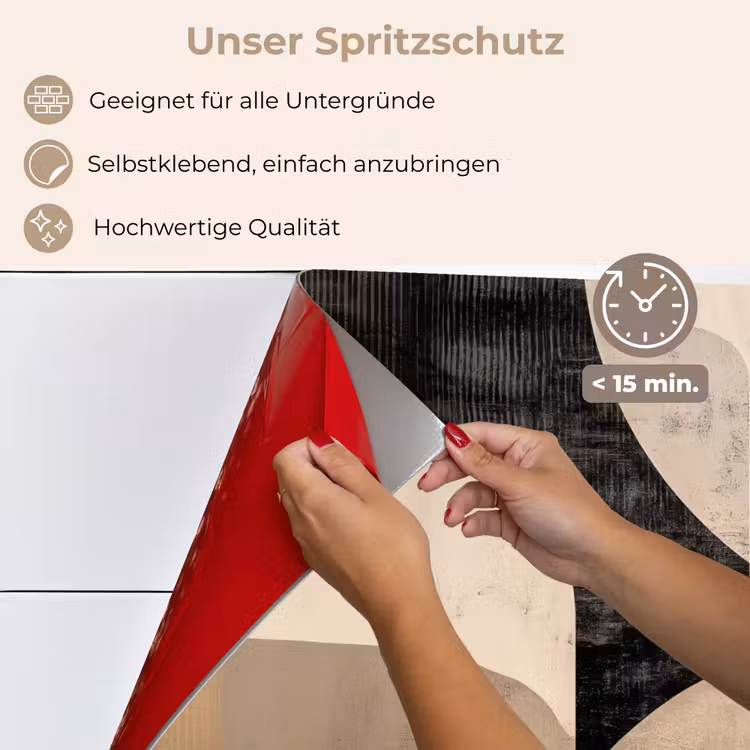 Abstract - Vormen - Modern - Beige keuken achterwand spatscherm klein -spatscherm_DE
